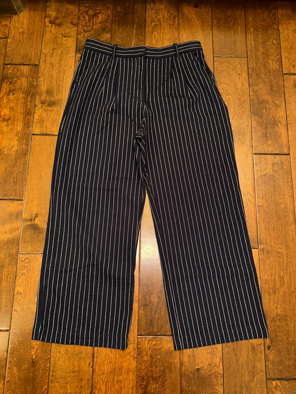 Abercrombie & Fitch Navy Pinstripe Trousers